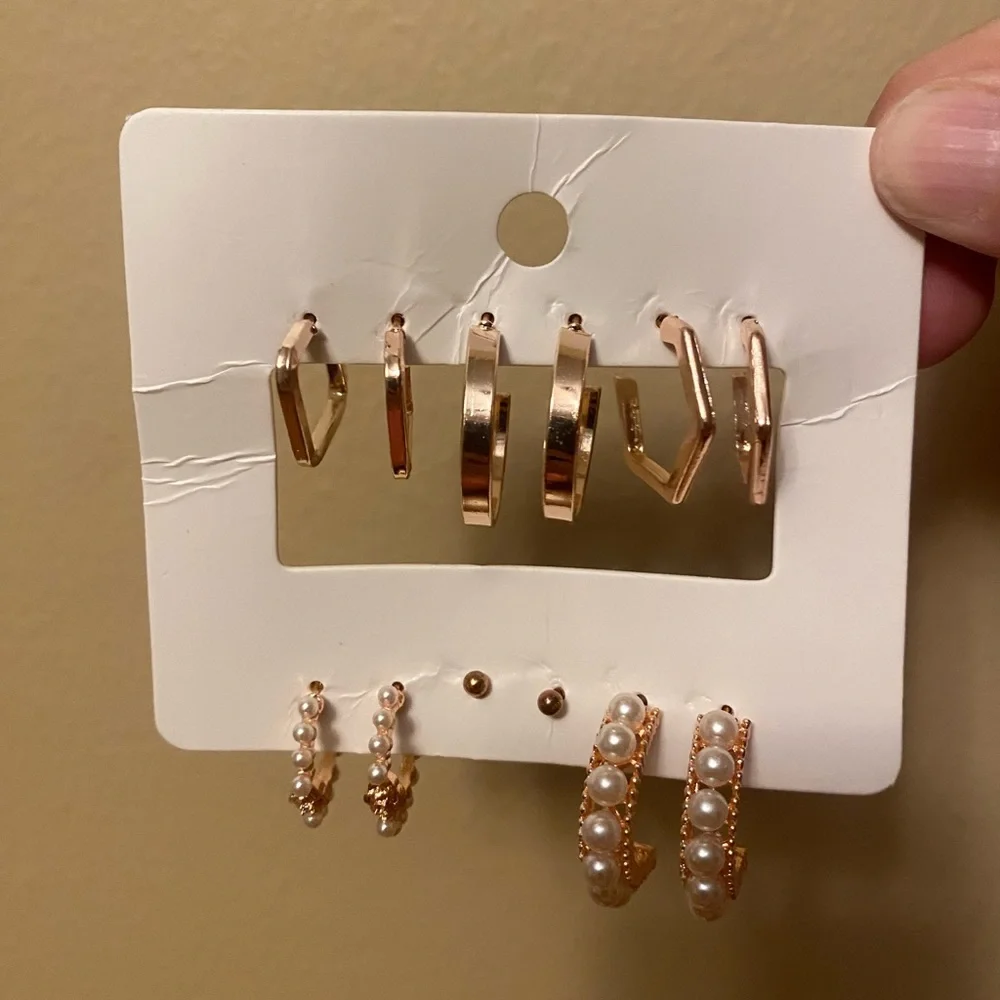 NEW rose gold fashion earrings set